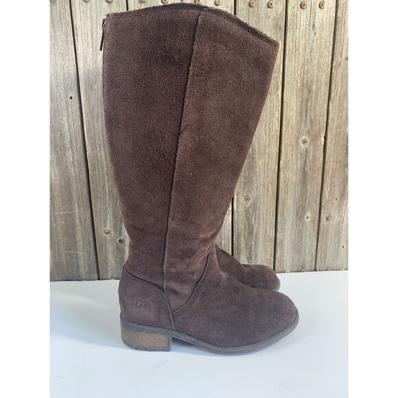 UGG Shoes - Women's UGG  1005434 Seldon Suede Leather Knee High Boots Brown 6.5 Stout